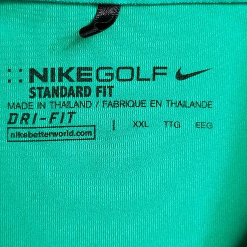 Nike Golf Standard Fit Dri-Fit Polo Men's 2XL Green Blue Short Sleeve Big & Tall - Picture 3 of 9